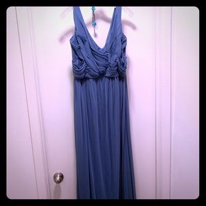 David’s Bridal Steel Blue long formal dress